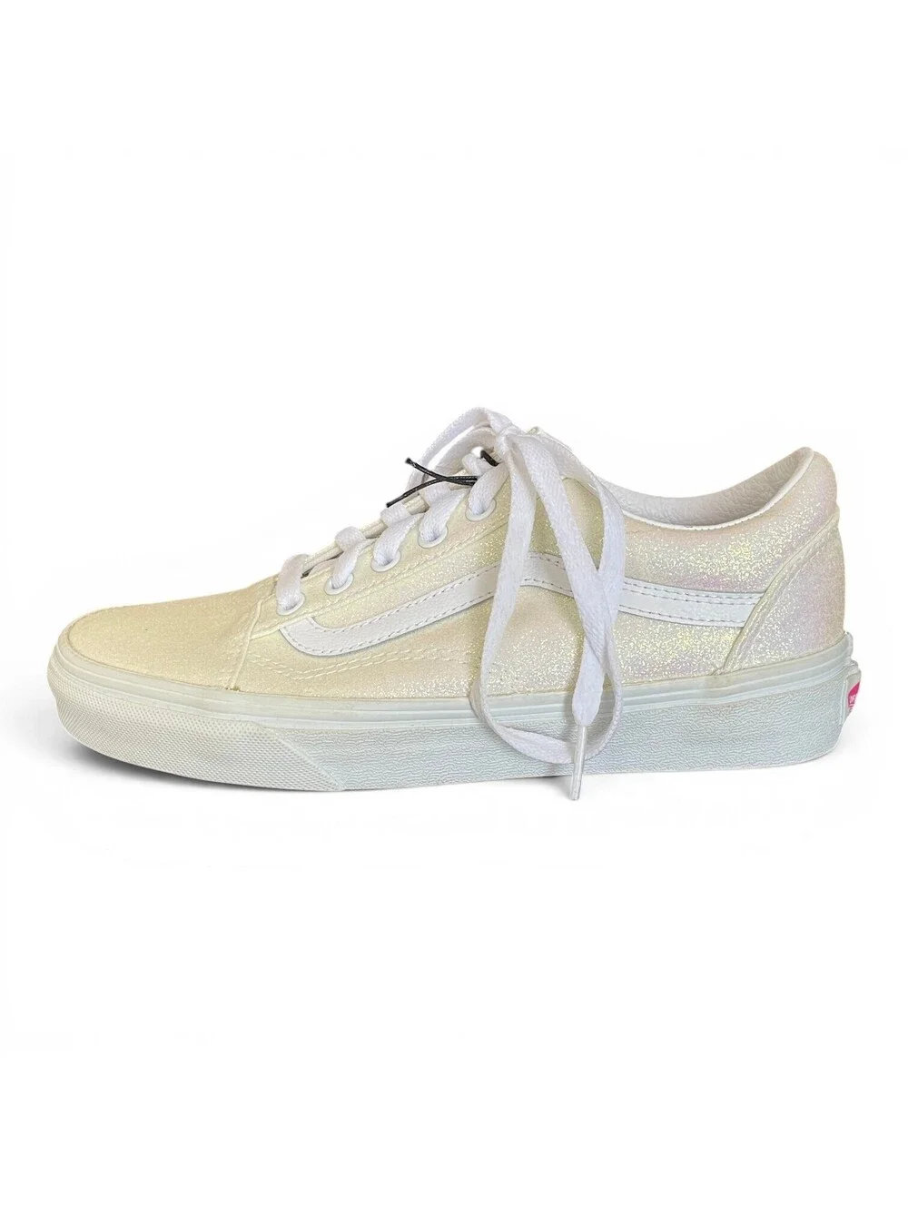 VANS Old Skool UV Glitter White/Pink Shoes Women Size 7 BNIB